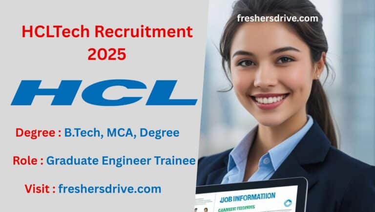 HCLTech Recruitment 2025 for Graduate Engineer Trainee in Chennai
