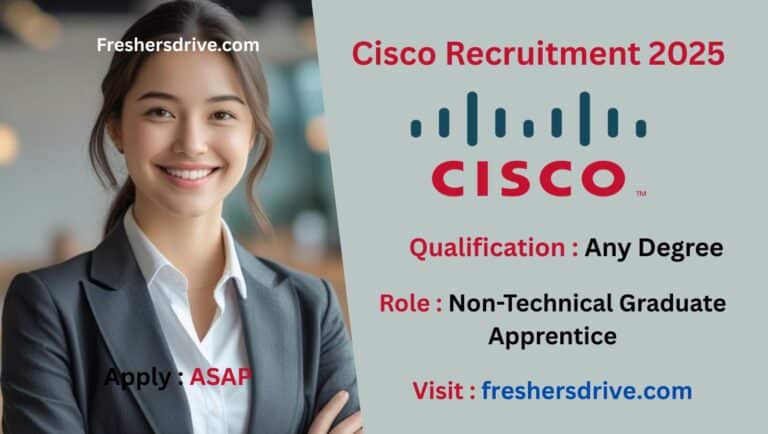 Cisco Recruitment 2025 notification for Non-Technical Graduate Apprentice