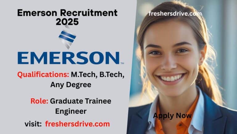 Emerson Recruitment 2025 – Graduate Trainee Engineer Job Opening in Pune for Freshers