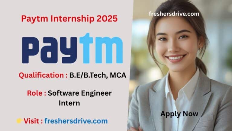 Paytm Internship 2025 for Software Engineer Intern Official Poster