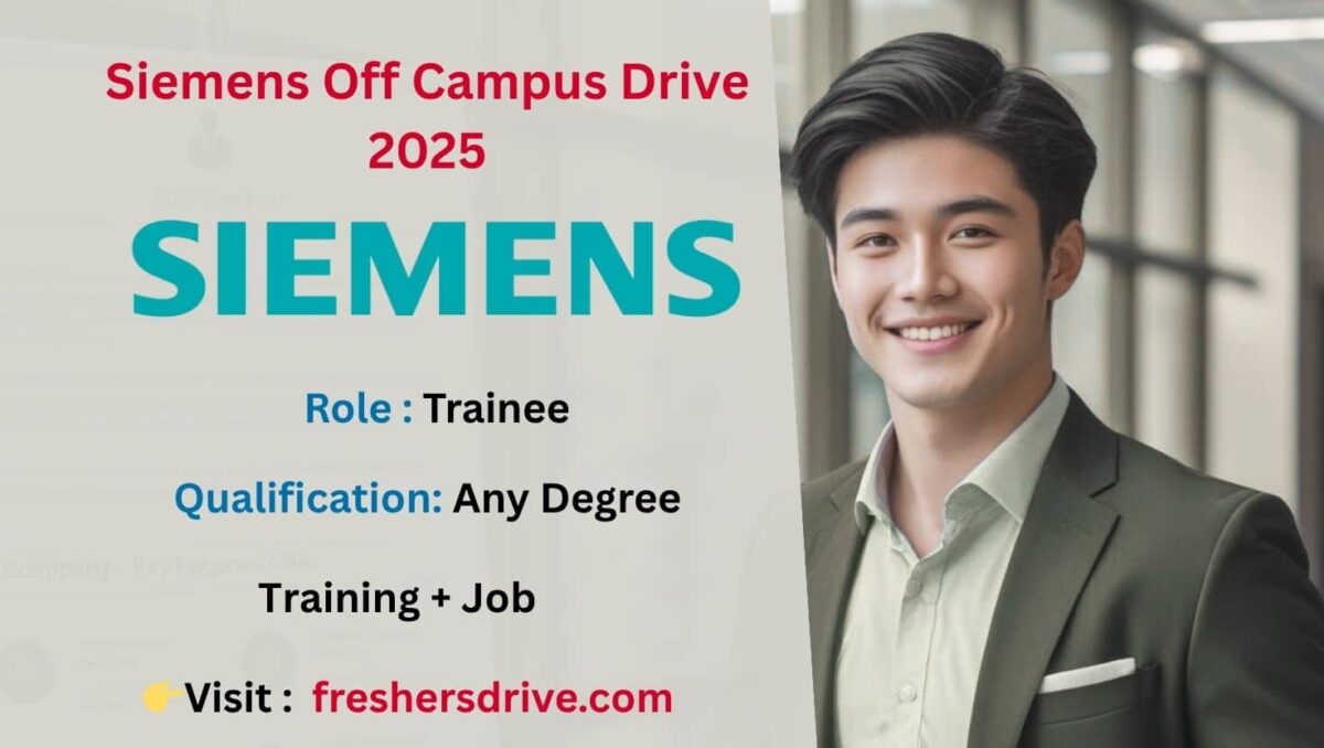 Siemens Recruitment 2025 – Junior Software Developer Job in Bangalore