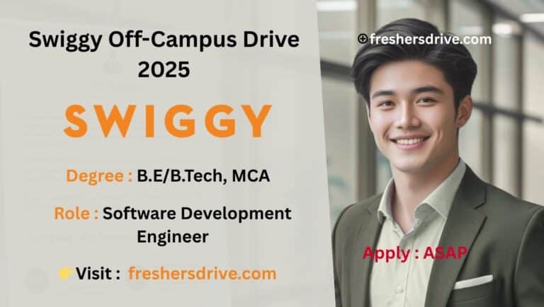 Swiggy Off-Campus Drive 2025 - Associate Software Development Engineer Job for Freshers