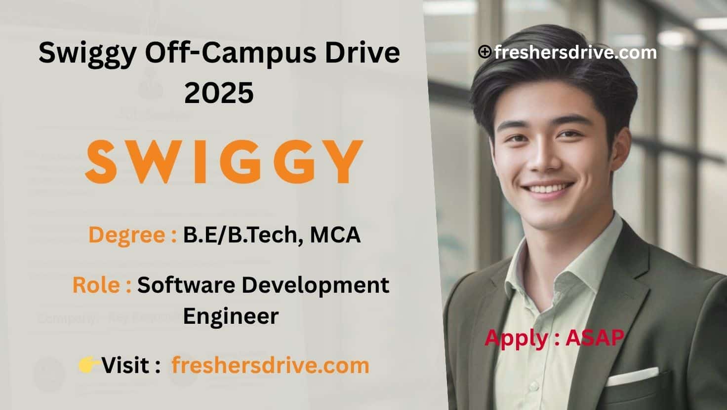 Swiggy Off-Campus Drive 2025 - Associate Software Development Engineer Job for Freshers