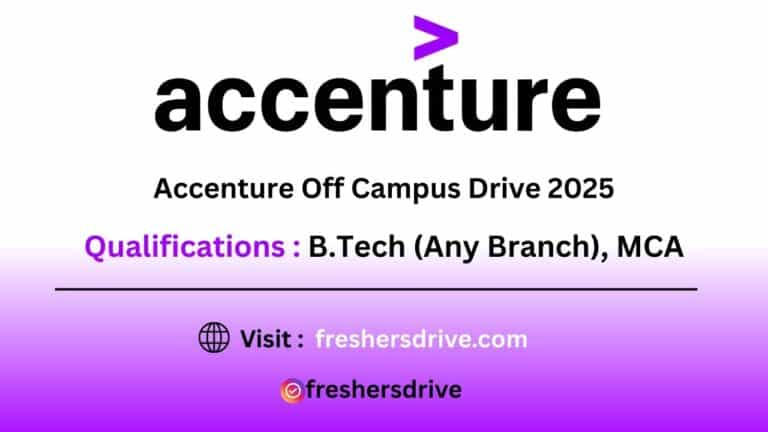 Accenture Recruitment Drive 2025 – System and Application Services Associate