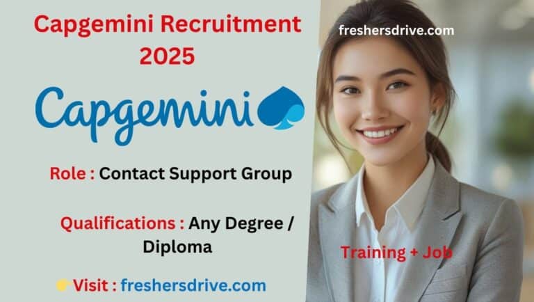 Capgemini Recruitment 2025 for Contact Support Group Noida Office