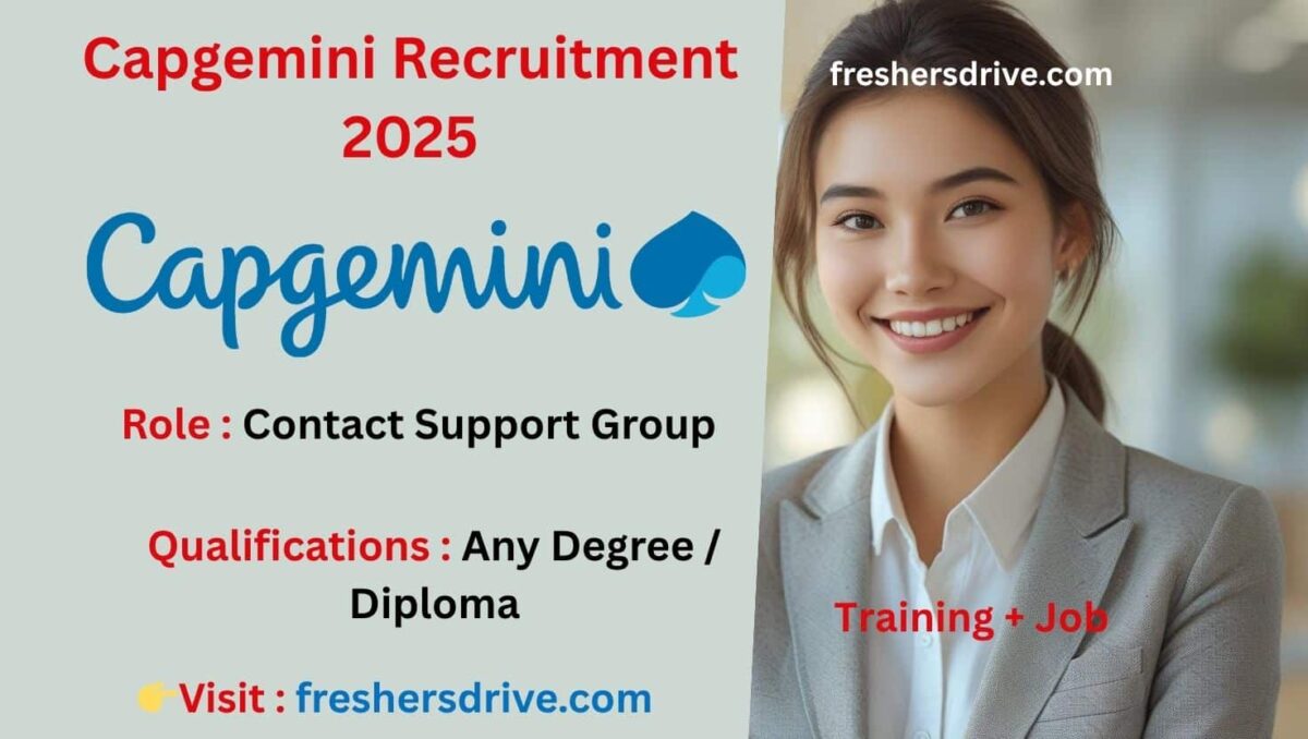 Capgemini Recruitment 2025 for Contact Support Group Noida Office