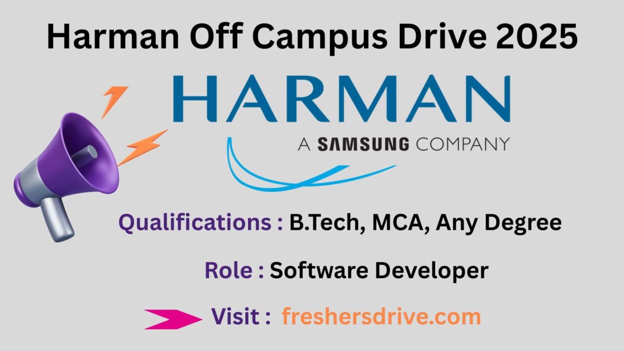 Harman Off Campus Drive 2025 for Software Developer in Bangalore