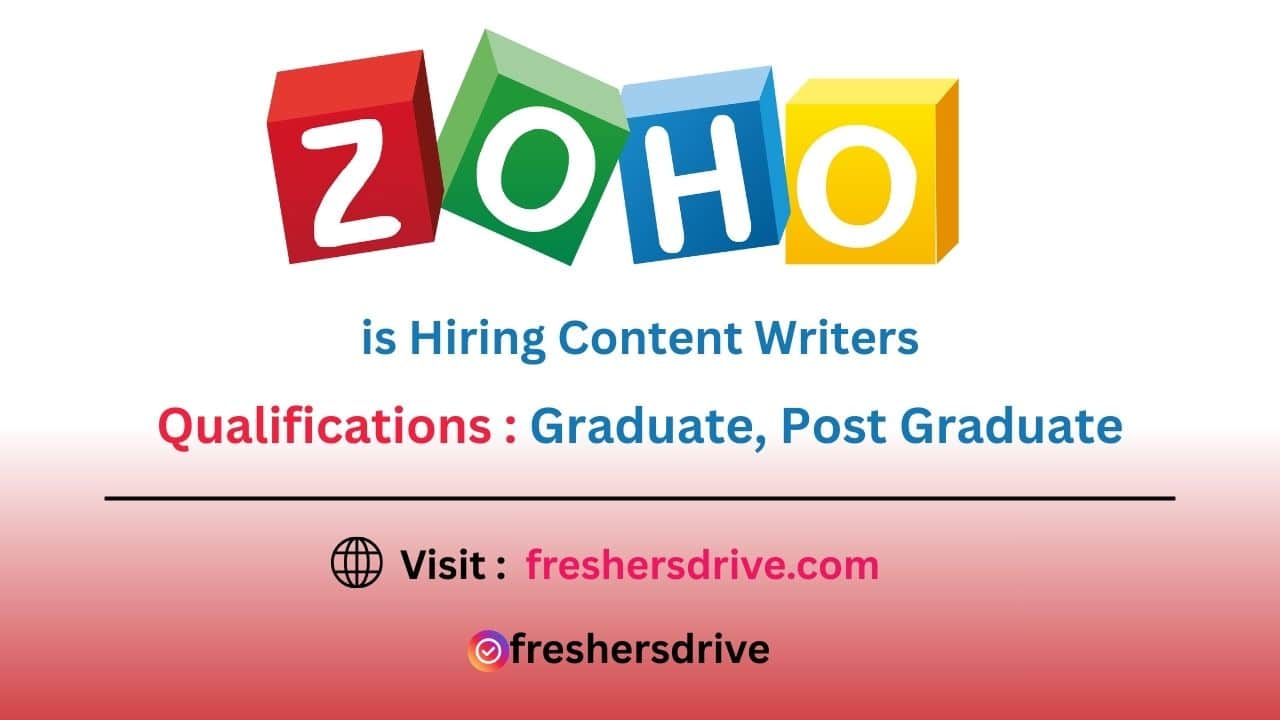 ZOHO Recruitment Drive 2025 in Tharuvai, Tamil Nadu – Content Writer Job