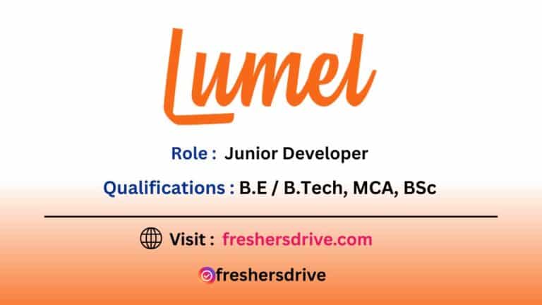 Lumel Off Campus Drive 2025 – Junior Developer Hiring in Chennai