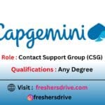Capgemini Hiring 2025 for Contact Support Group in Noida