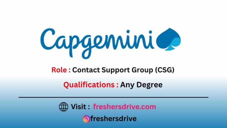 Capgemini Hiring 2025 for Contact Support Group in Noida