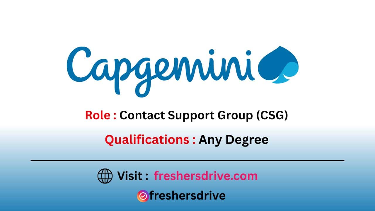 Capgemini Hiring 2025 for Contact Support Group in Noida