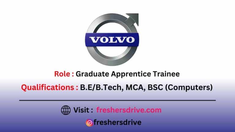 Volvo Off Campus Drive 2025 – Graduate Apprentice Trainee Bangalore